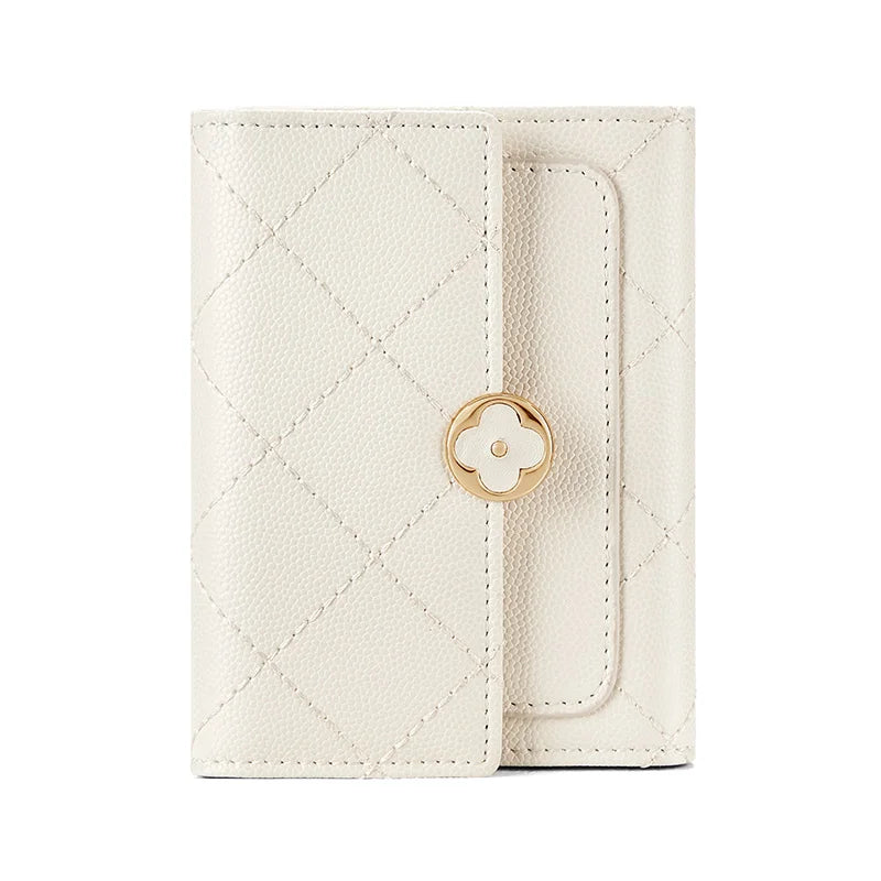 Portefeuille Femme Cuir Vintage GOLF Porte-Photo - Porte-Monnaie Court Pliable Noir Porte-Carte