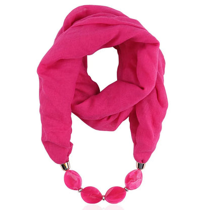 Foulard Collier Ethnique Coton Lin - Accessoire Mode Pendentif Doux
