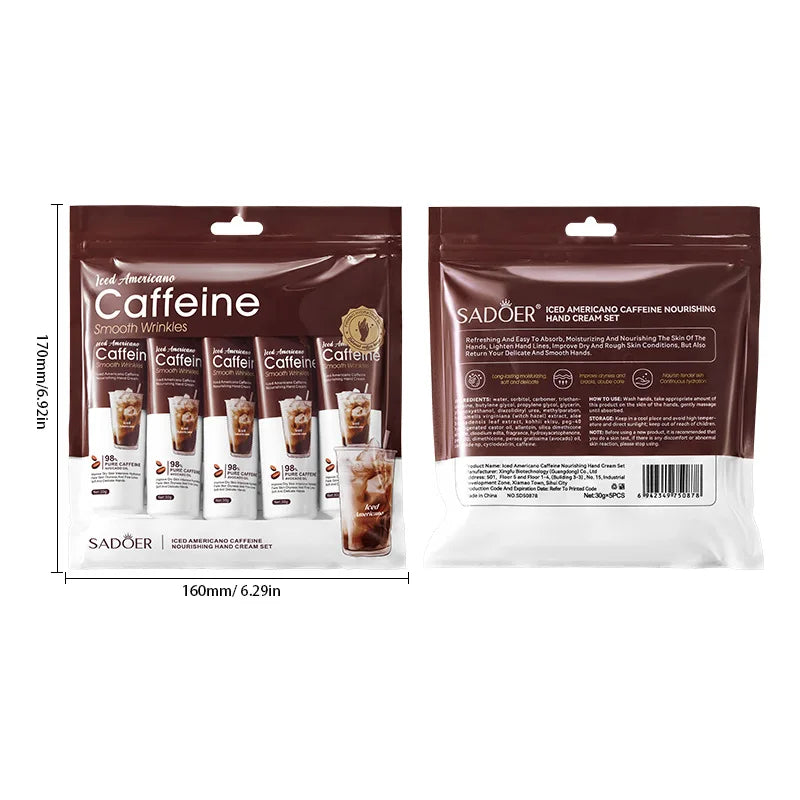 Set Crèmes Mains Café Américain Glacé - Hydratation Profonde Protection Automne Hiver Nourrissante