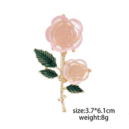 Broche Florale Romantique – Pin Élégant Rose Pivoine Iris