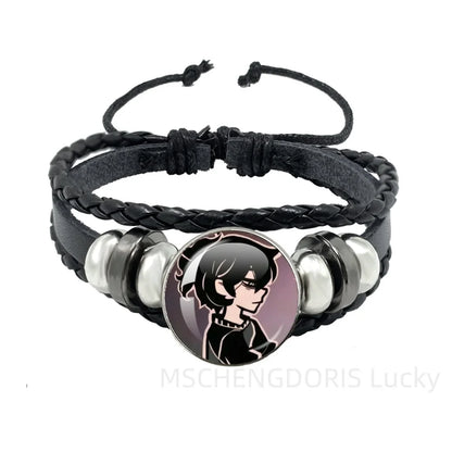 Bracelet Gaming Coffin Andy Leyley – Cuir Multicouche Tressé Noir Unisexe