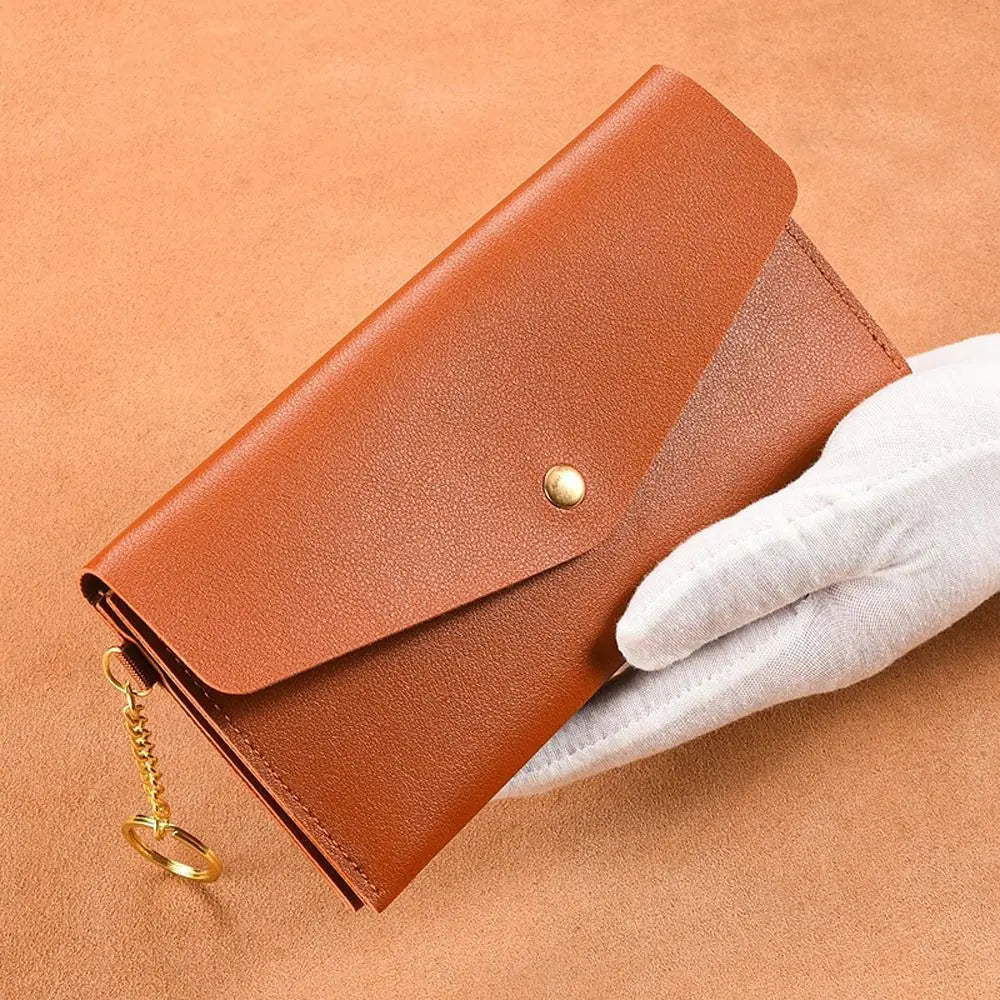 Portefeuille Femme Enveloppe Rétro Cuir PU - Clutch Porte-Cartes Téléphone Monnaie