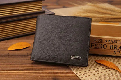 Portefeuille Homme Cuir Véritable - Porte-Cartes Court Premium Noir