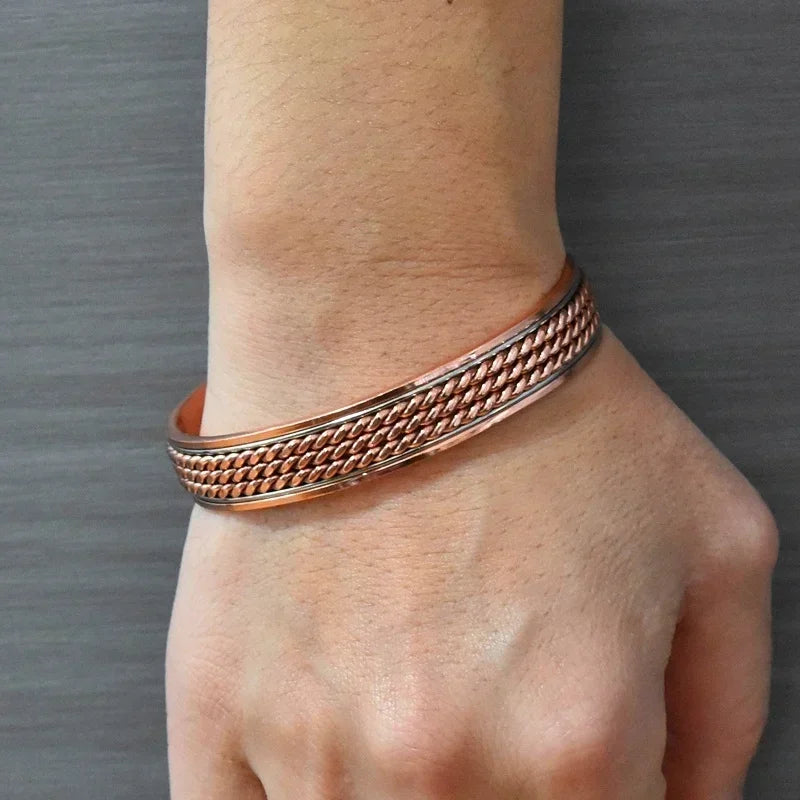 Bracelet Cuivre Pur 99,99% Magnétique – Soulagement Arthrite Unisexe