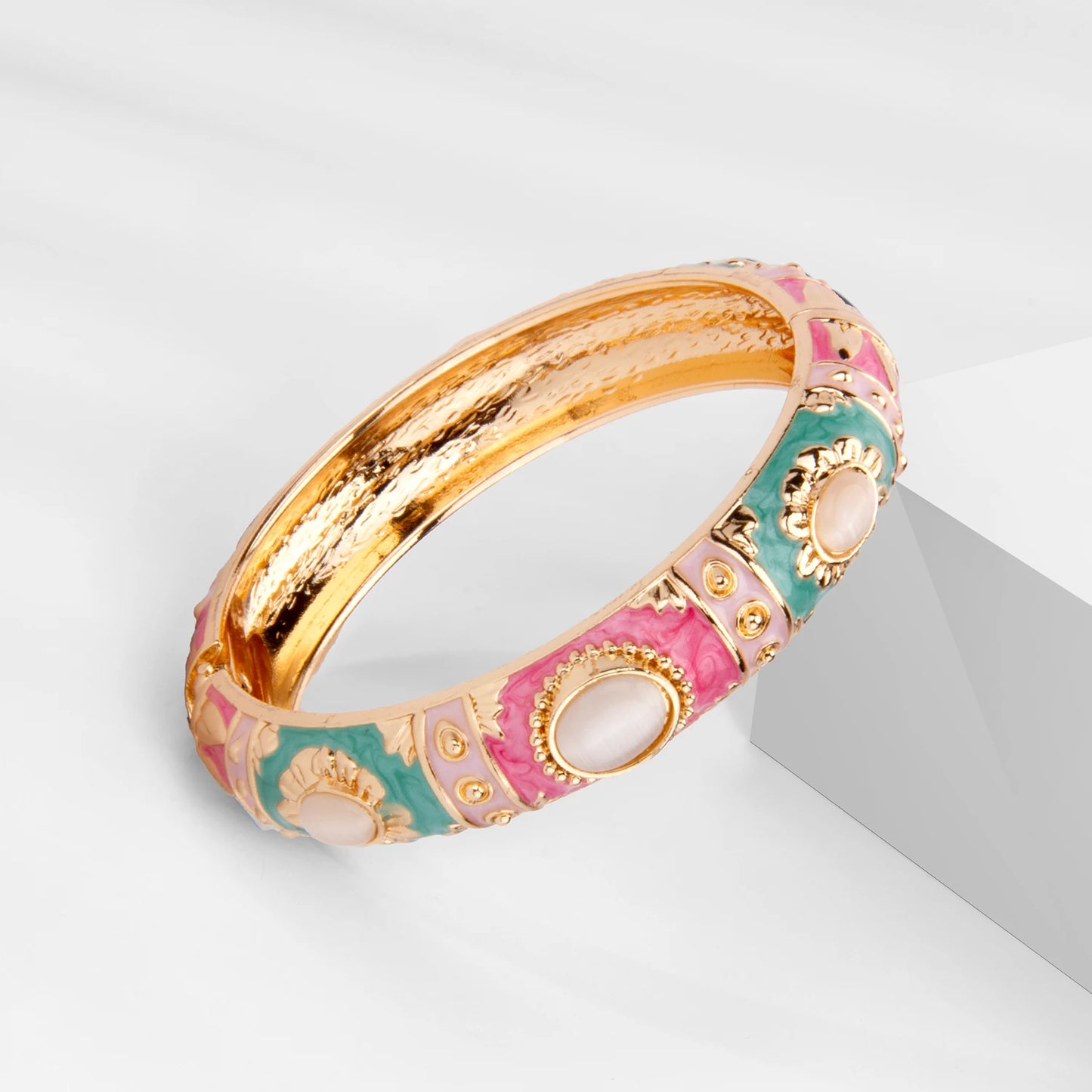 Bracelet Jonc Émail Cloisonné - Design Bohème Hawaï Inde Afrique