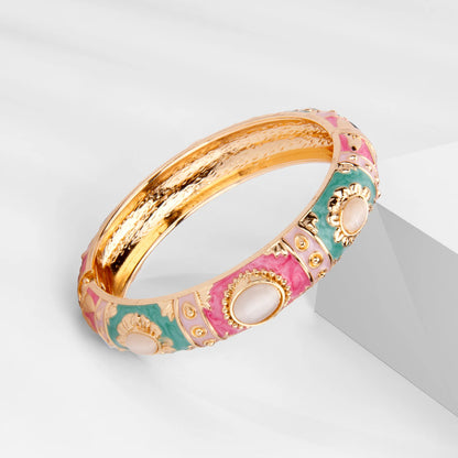 Bracelet Jonc Émail Cloisonné - Design Bohème Hawaï Inde Afrique