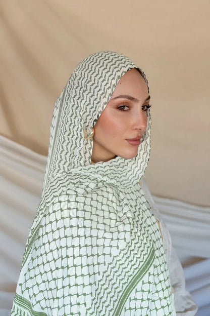 Foulard Hijab Keffieh Mousseline Femme - Écharpe Châle Islamique Musulman Respirant Dubai