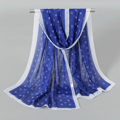 Foulard Soie Mousseline Luxe Femme - Écharpe Tête Plage Bandana Hijab Été