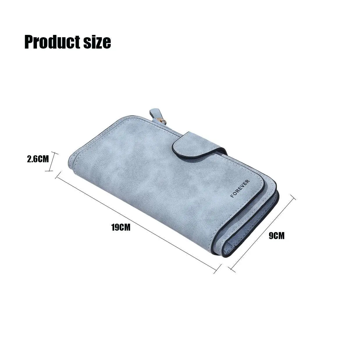 Portefeuille Long Femme Cuir Givré Vintage - Pochette Zip avec Porte-Cartes