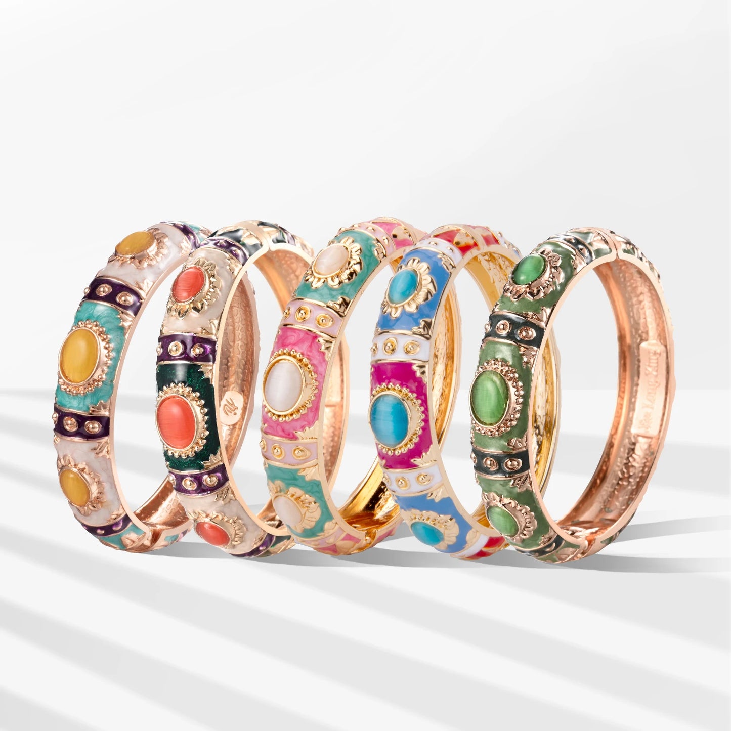 Bracelet Jonc Émail Cloisonné - Design Bohème Hawaï Inde Afrique