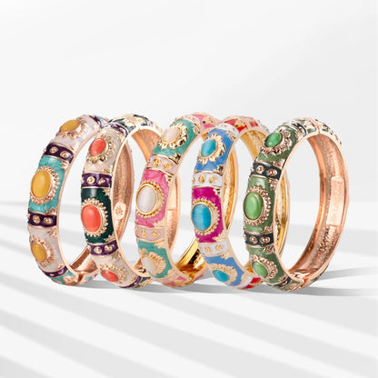 Bracelet Jonc Émail Cloisonné - Design Bohème Hawaï Inde Afrique