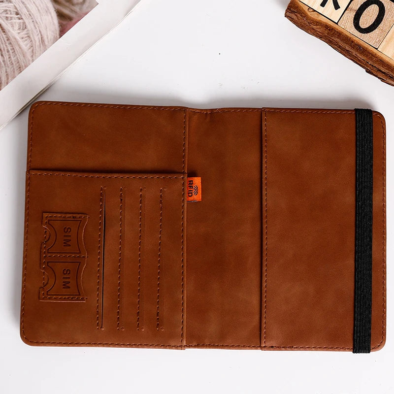 Portefeuille Homme Cuir PU Passeport Voyage - Porte-Cartes Business Accessoires Voyage
