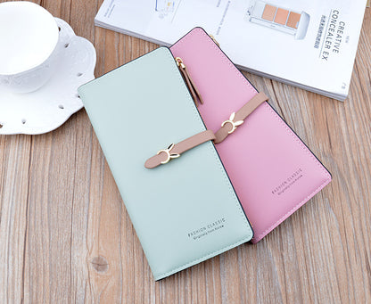 Portefeuille Femme Long Cuir Luxe Slim - Porte-Carte Crédit Clutch Élégant Tendance