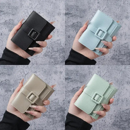 Portefeuille Femme Compact Cuir PU - Porte-Monnaie avec Porte-Cartes Étudiant