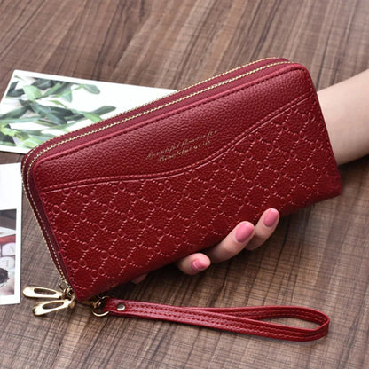 Portefeuille Long Femme Double Fermeture Éclair - Clutch Grande Capacité Cuir Europe