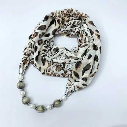 Foulard Collier Mousseline Multicolore Femme - Bijou Statement Neckerchief Bohème Hijab