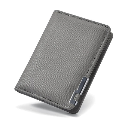 Portefeuille Homme Cuir Synthétique Slim - Porte-Carte Business Minimaliste Multiples Emplacements Géométrique