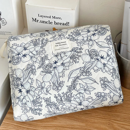 Trousse Maquillage Femme Vintage Fleurs - Pochette Cosmétique Voyage Fermeture Éclair Organisateur Toilette
