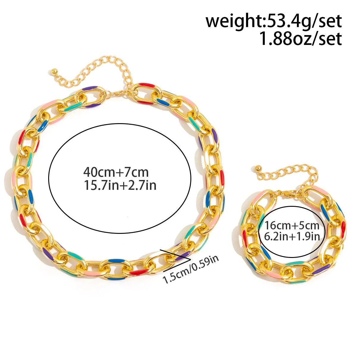 Ensemble Bohème Choker Bracelet Croix – Collier Ras-du-Cou Coloré 2 Pièces