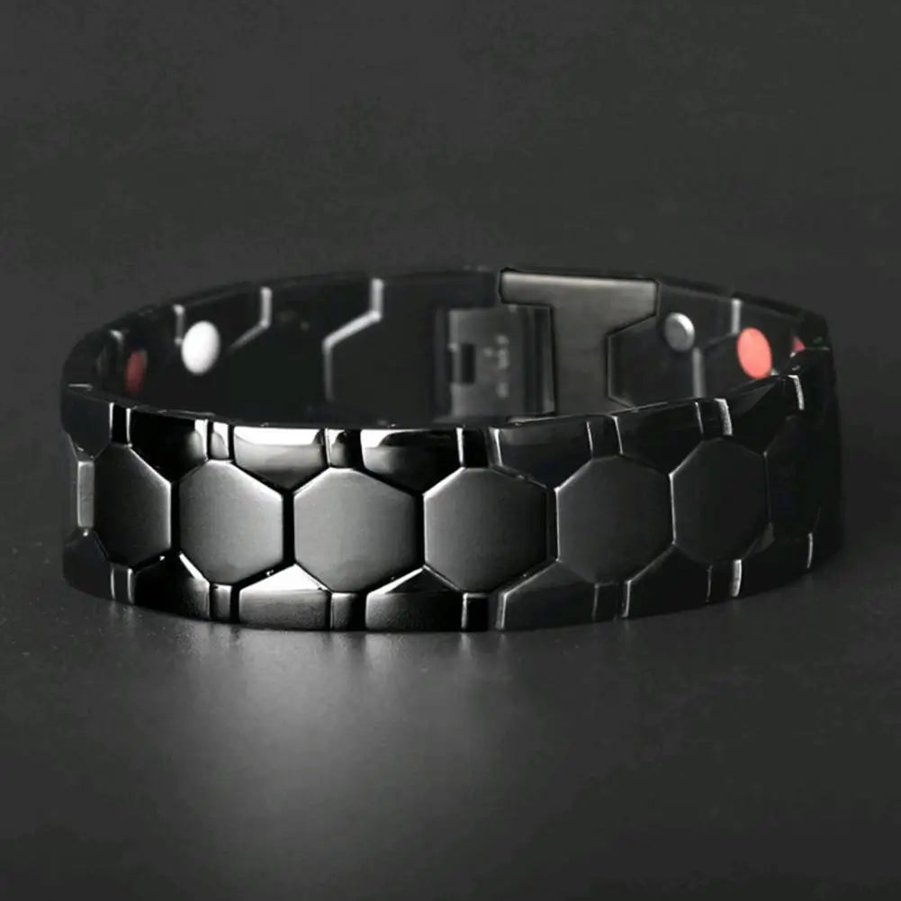 Bracelet Magnétique Thérapeutique Hexagone – Jonc Homme Élégant