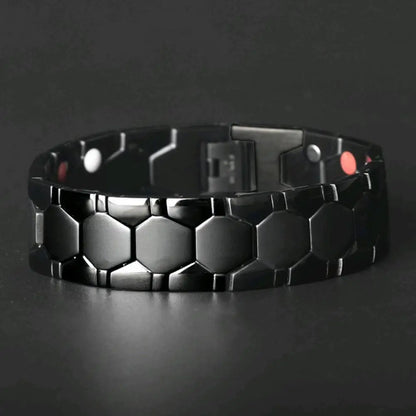 Bracelet Magnétique Thérapeutique Hexagone – Jonc Homme Élégant