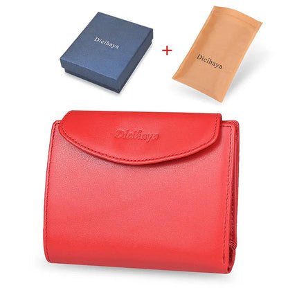 Portefeuille Femme Cuir Véritable - Porte-Monnaie Mini Clutch Porte-Cartes Bourgogne