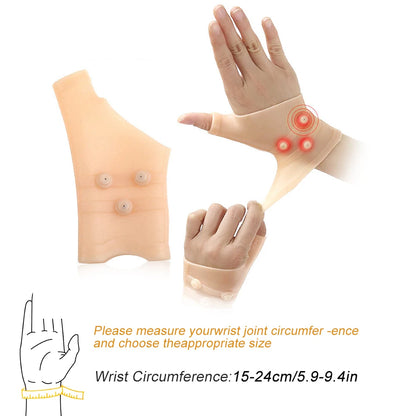 Support Poignet Magnétique Gel - Attelle Compression Tunnel Carpien Pouce Silicone Élastique