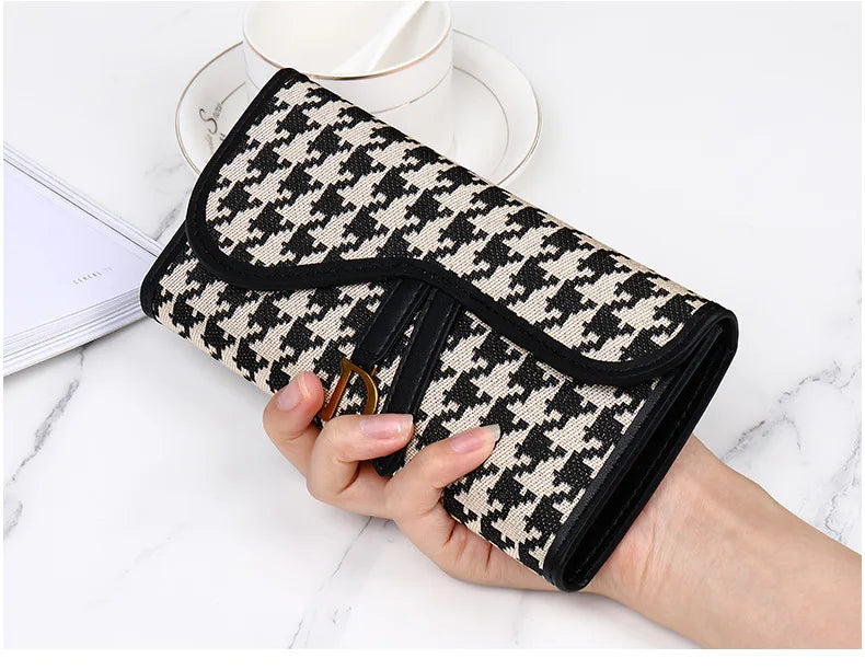 Portefeuille Femme Long Rétro Grande Capacité - Boucle D Multi-Cartes Trifold Sac Main Multifonction