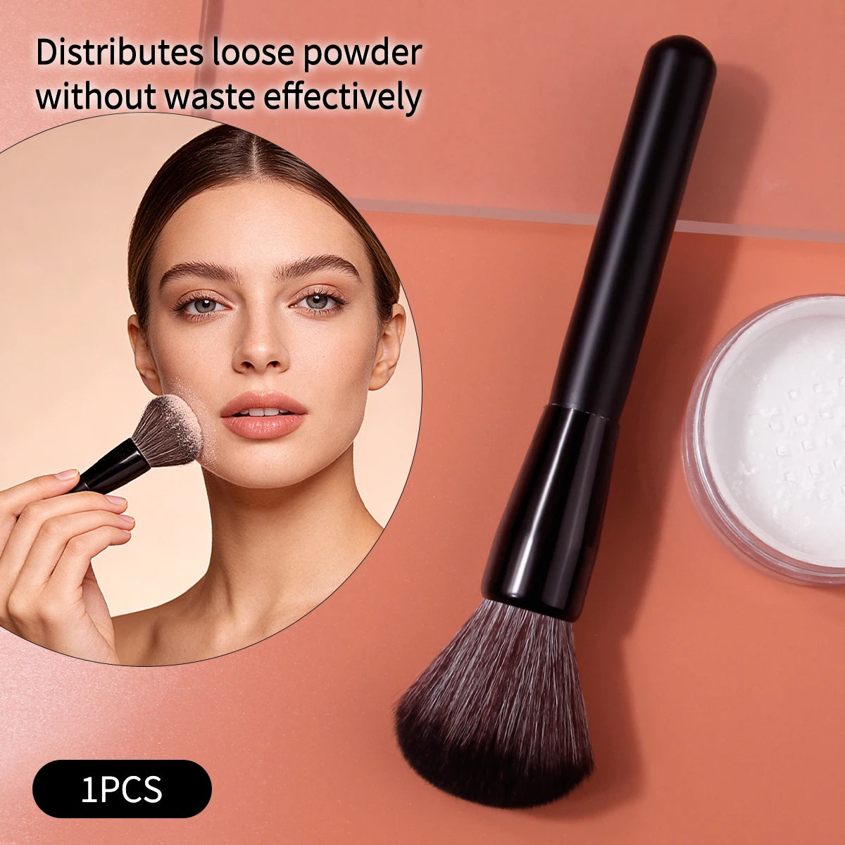 Gros Pinceau Poudre Multifonction Doux - Blush Contour Fixation Maquillage Professionnel Beauté Outil