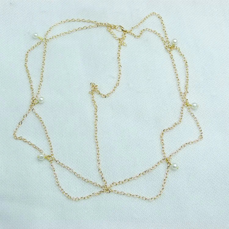 Bijou de Tête Indien Perles Mariée – Chaîne Cheveux Bohème Mariage