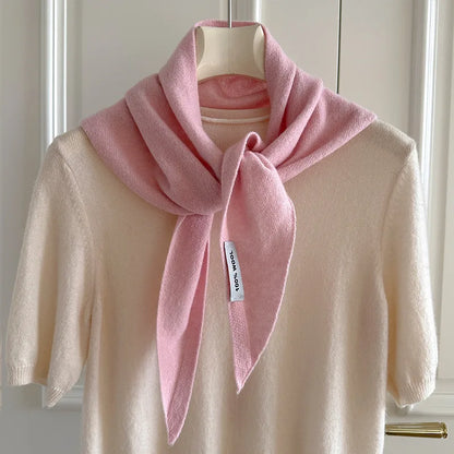 Foulard Triangle Laine 100% Femme - Écharpe Tricotée Style Britannique Multifonction Hiver