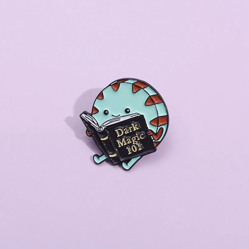 Pin's Émaillé Lecture Livres Cartoon Mignon – Broche Badge Créatif Unisexe