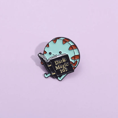 Pin's Émaillé Lecture Livres Cartoon Mignon – Broche Badge Créatif Unisexe