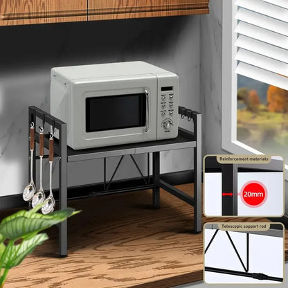 Étagère Extensible pour Micro-Ondes 42-64cm - Organisateur de Comptoir Résistant à l'Humidité