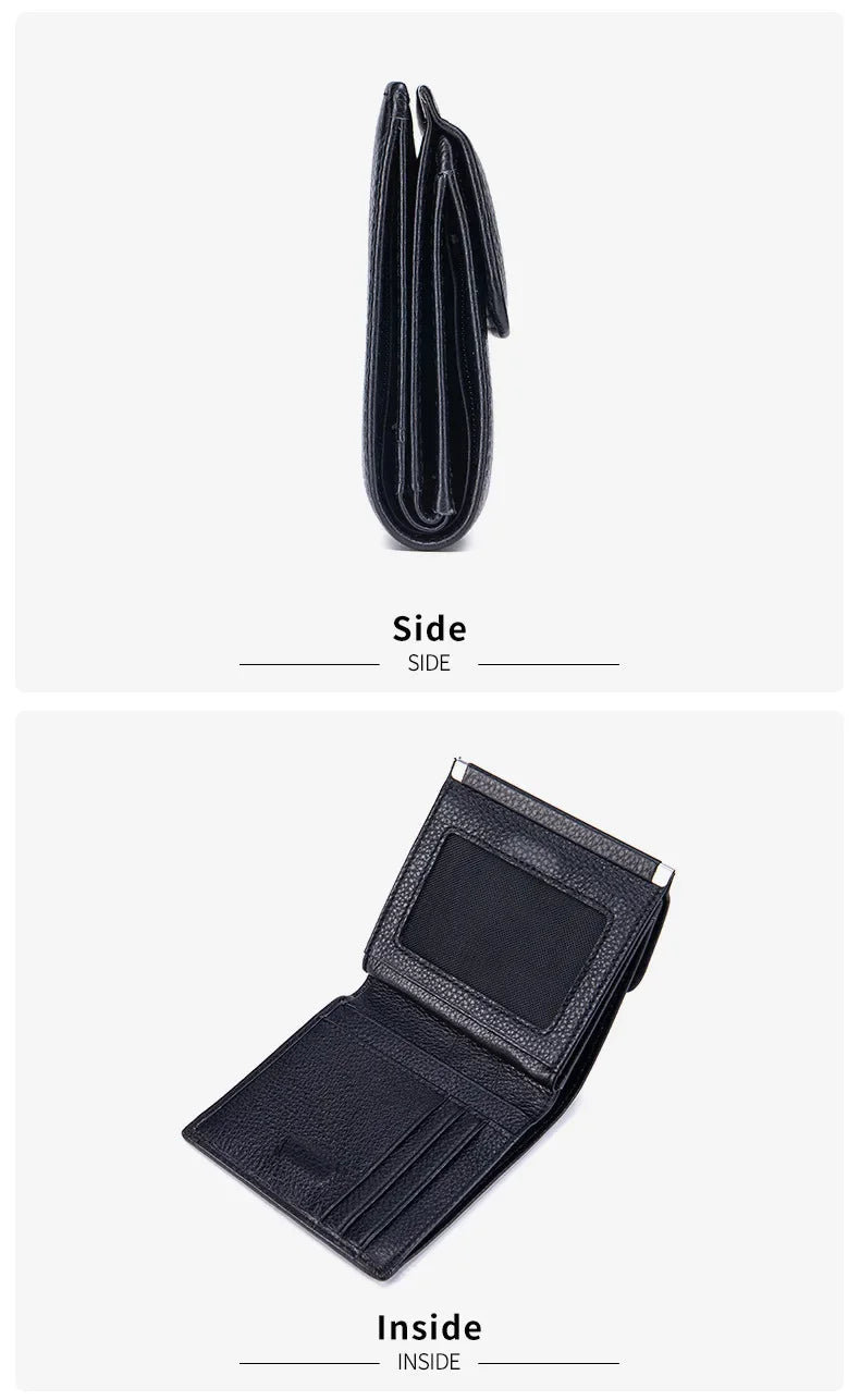 Portefeuille Femme Bifold Cuir Véritable Compact - Porte-Monnaie Slim Court Lovers