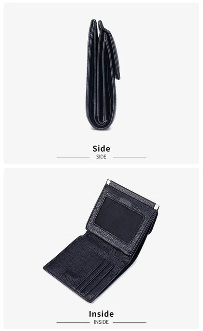 Portefeuille Femme Bifold Cuir Véritable Compact - Porte-Monnaie Slim Court Lovers