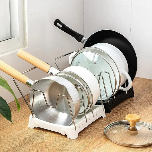 Organisateur Extensible pour Casseroles et Poêles - Rangement Ajustable en Acier Inoxydable