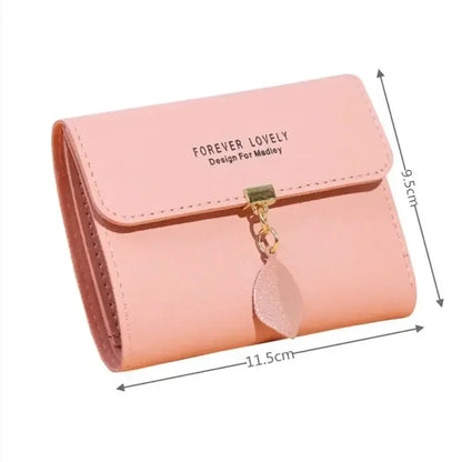 Portefeuille Femme Court Trifold Cuir PU Pompon - Clutch Coin Purse Hasp Luxe Fashion Tendance Violet
