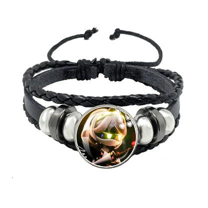 Bracelet Murder Drones Uzi x N – Cabochon Verre Cuir Ajustable Fan Art