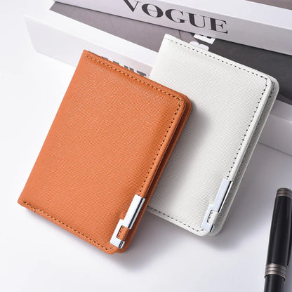 Portefeuille Homme Cuir Synthétique Slim - Porte-Carte Business Minimaliste Multiples Emplacements Géométrique