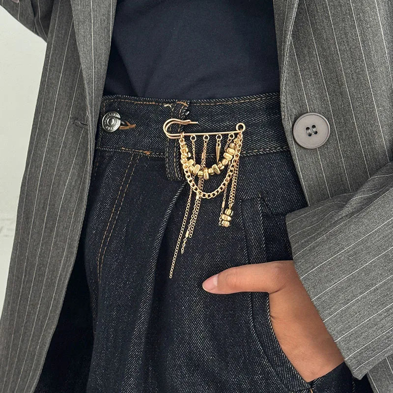 Broche Chaîne Pompons Irréguliers - Accessoire Multifonction Pantalon