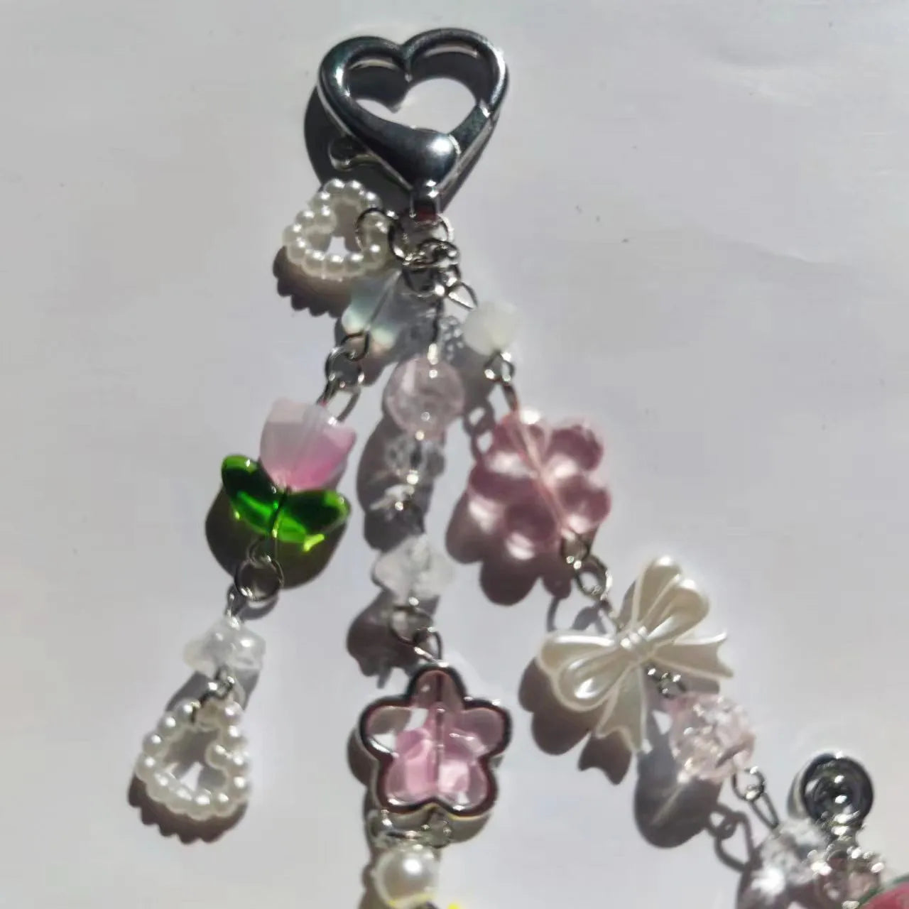 Porte-Clés Kawaii Perles Fraise Animé – Charm Sac Y2K Mignon