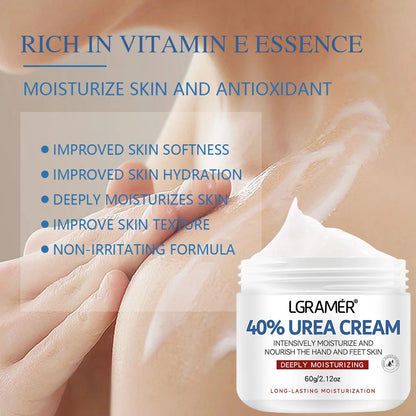 Crème Urée 40% Mains Pieds 60g - Hydratante Réparatrice Peau Sèche Craquelée Talons Fissurés Exfoliante