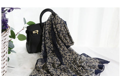 Foulard Écharpe Mousseline Petite Fleur Femme - Bandana Hijab Châle Été Protection Solaire