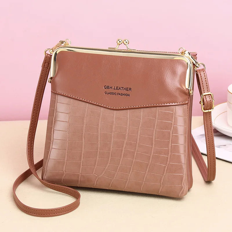 Sac à Bandoulière Femme Cuir PU - Pochette Porte-Cartes Crossbody Voyage