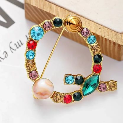 Broche Lettre Anglaise Strass Cristaux Colorés – Pin's Revers Alphabet Tendance Femme