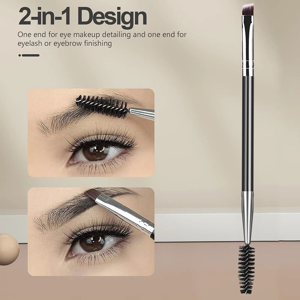 Set 5 Pinceaux Sourcils Professionnel - Peigne Cils Séparateur Ciseaux Trimmer Maquillage Yeux Femme