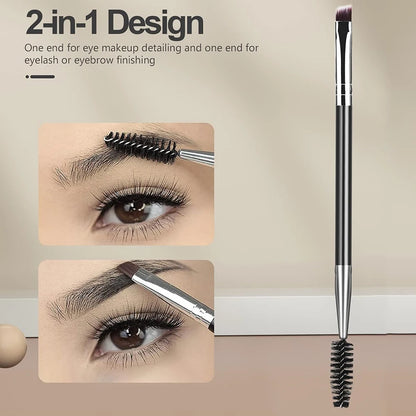 Set 5 Pinceaux Sourcils Professionnel - Peigne Cils Séparateur Ciseaux Trimmer Maquillage Yeux Femme