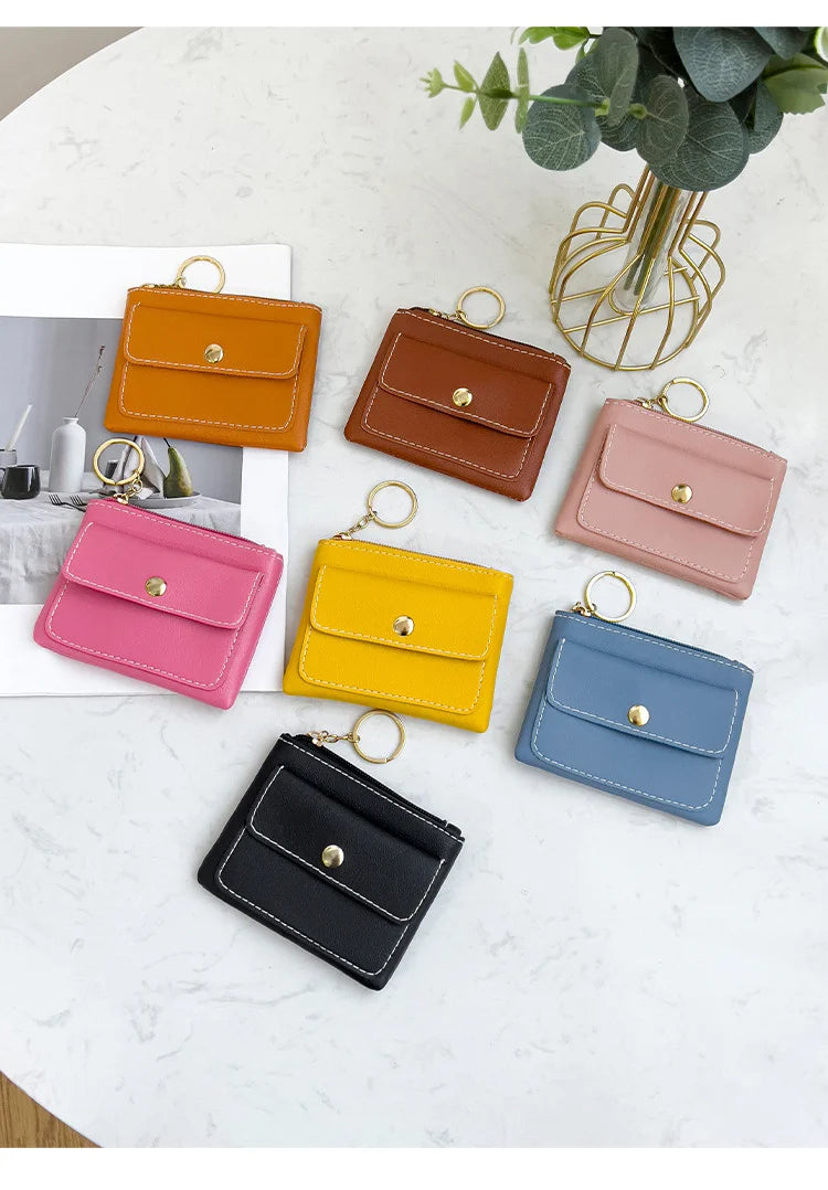 Portefeuille Femme RFID Blocking Trifold Multi-Cartes - Porte-Monnaie Zippé Porte-Clés Sécurisé