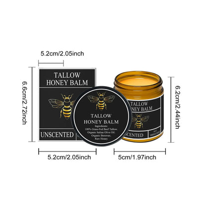 Crème Suif Bœuf Miel - Éclaircissante Raffermissante Élasticité Hydratante Rougeurs Nourri Herbe Naturelle